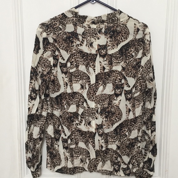 Cats Print Pussycat Bow Light Blouse H&M - Picture 10 of 10